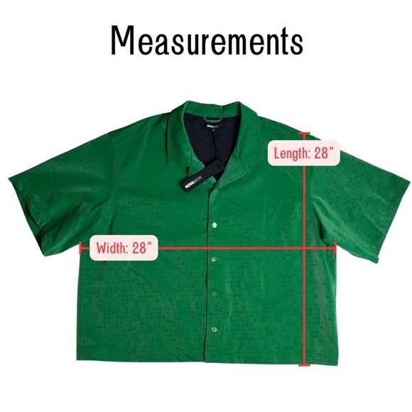 Fashion Nova Men Green Short Sleeve Button-Up NWT - Picture 6 of 7